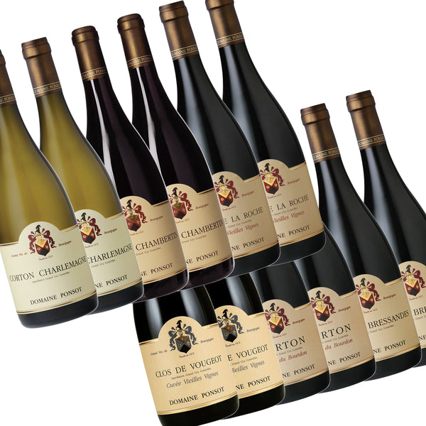 2020, Domaine Ponsot, GRAND ASSORTIMENT x12: Clos de la Roche | Chapelle-Chambertin | Clos de Vougeot | Corton-Charlemagne | Corton Bourdon | Corton Bressandes