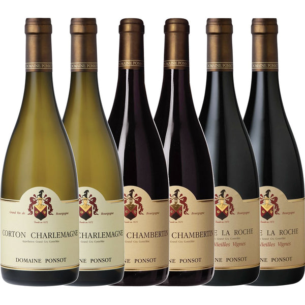 2020, Domaine Ponsot, GRAND ASSORTIMENT x12: Clos de la Roche | Chapelle-Chambertin | Clos de Vougeot | Corton-Charlemagne | Corton Bourdon | Corton Bressandes